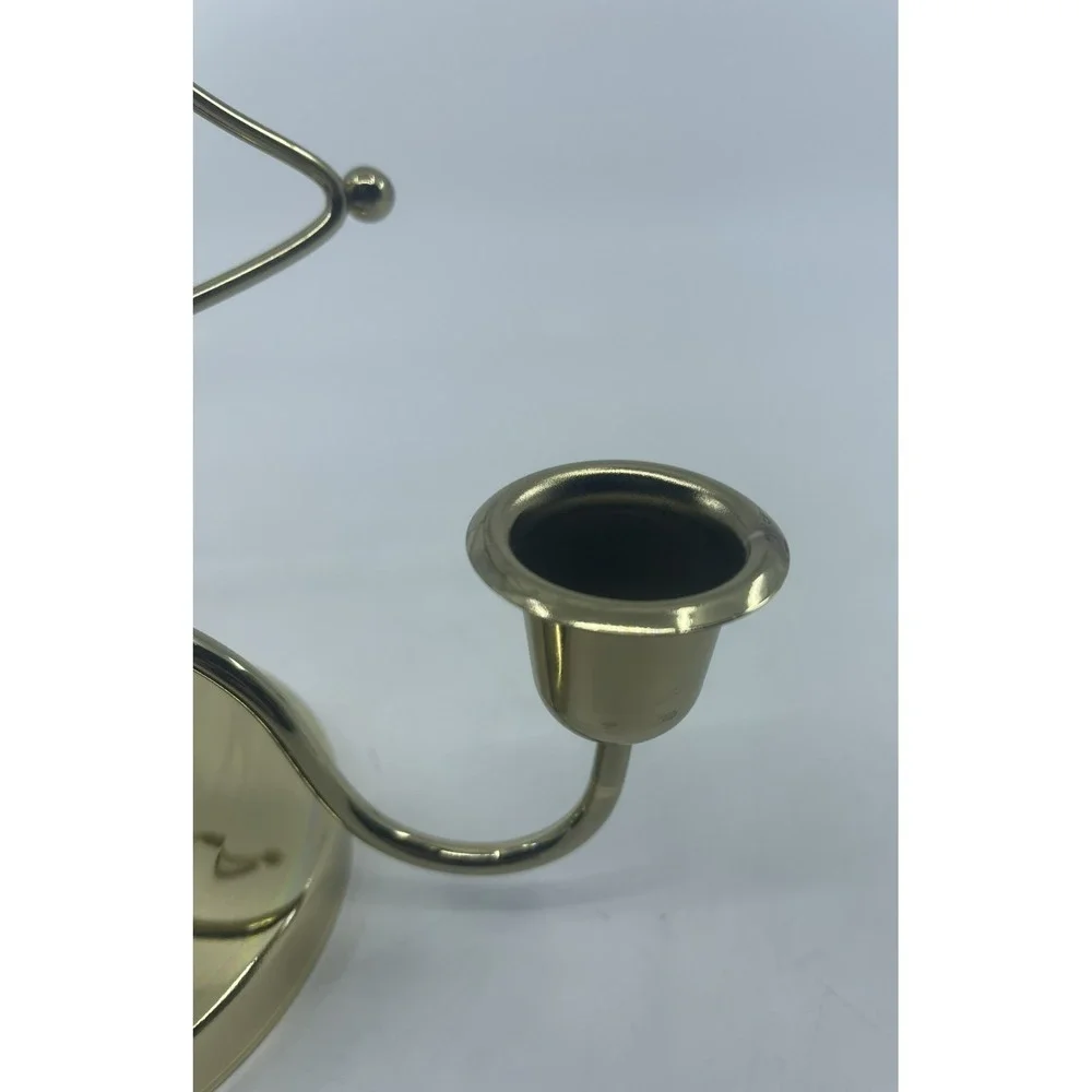 Christmas Tree‎ Holiday Candle Holder Brass Vintage 12